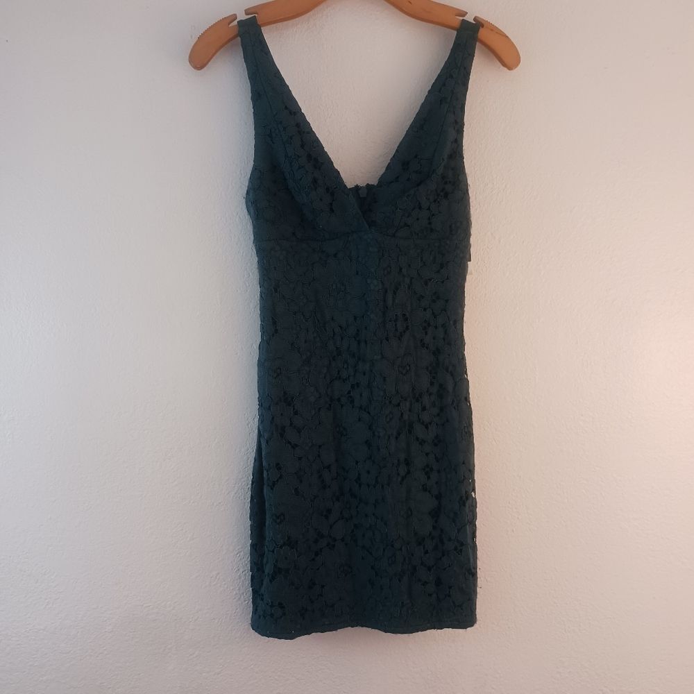 Topshop gree lace sleeveless dress size 10